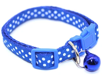 

50PCS / LOT Adjustable Pet Solid Color Collar Dog Cat Small Dog Nylon Copper Bell Collar Pet Accessories