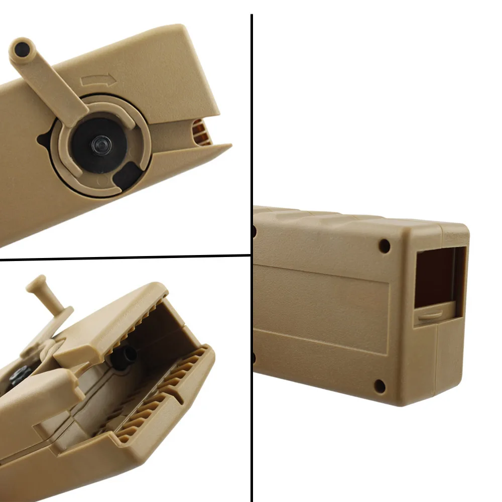 VULPO Airsoft Paintball M4 BB Speed Loader 1000 Rounds Hand Crank Quick Loader AK MP5 G36 Magazine Speed Loader Adapter