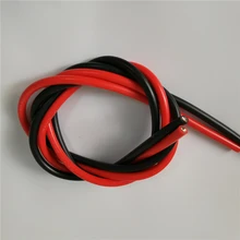 1 м высокая температура силиконовый покрытый провод 2AWG 4AWG 6AWG 8AWG с красным и черным цветом