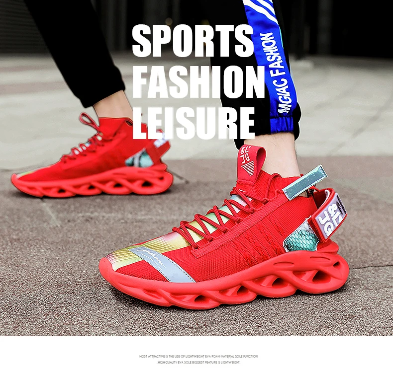 New Men Running Shoes Trend Couple Sneakers Lightweight Comfortable Cushioning Sport Shoes High Elastic Non-slip Wear Shoes35-46