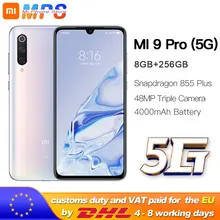 Xiaomi mi 9 pro(5G) 8GB 256GB смартфон mi 9 pro 5G Snapdragon 855plus 5G 48MP с тройной камерой 4000mAh аккумулятор AMOLED 6,39''