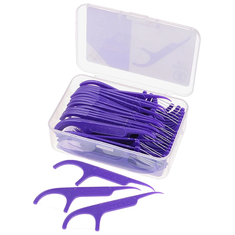 50pcs Dental Floss Flosser Picks Tooth Clean Teeth Toothpicks Stick Oral Care
