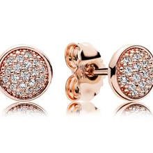 Оригинальные 925 пробы серебряные серьги, ослепительные капли розы с кристаллами, серьги-гвоздики для женщин, свадебный подарок, модное ювелирное изделие