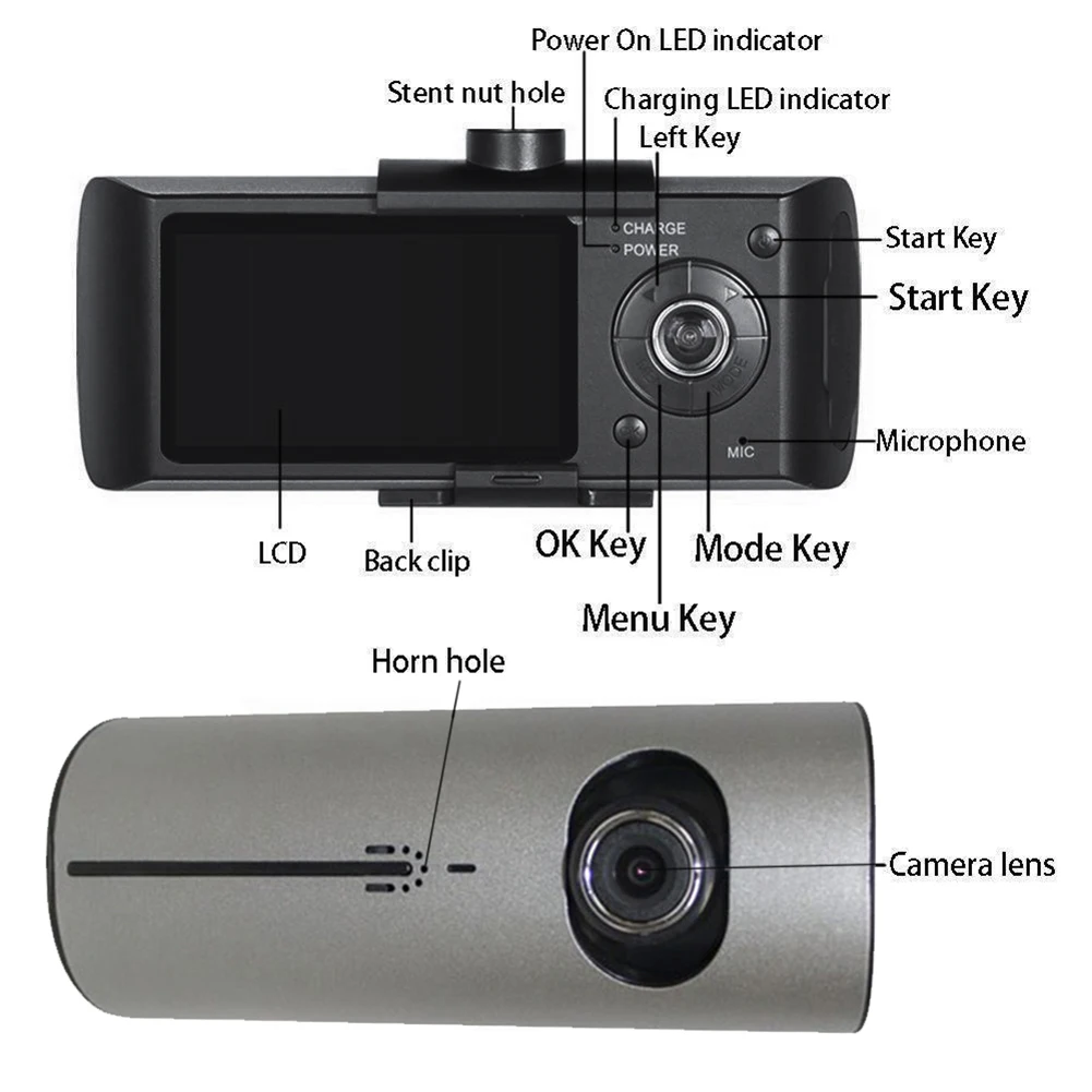  Auto driv recorder R300 GPS Dual Objektiv Schwerkraft Sensor Fahren Video Recorder Auto DVR Kamera 