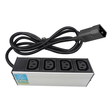 

Aluminum Alloy PDU Cabinet Power Strip Socket 4 Ways IEC320 C13 Female Output Port 10A 250V Electric Socket 2M Power Cord