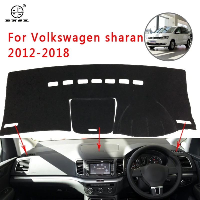PNSL крышка приборной панели автомобиля тире коврик ковер для Volkswagen Sharan 7N SEAT Alhambra 2011~ Защита от солнца Противоскользящий