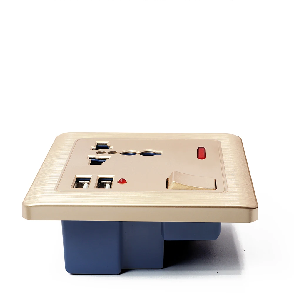 Delviz UK Standard Outlet, 2.1A Dual USB Charger speedy Port, LED indicator Wall Power Socket,13A Universal 3 Hole Socket 86type