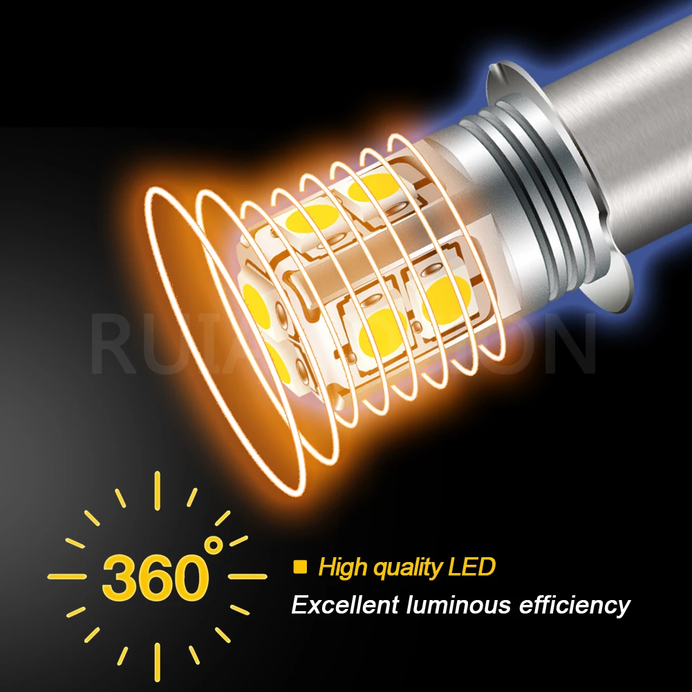 RUIANDSION 1Pcs E10 P13.5S PR2 3030SMD 6000K 4300K ??Maglite 손전등 전구 6V-40V 9V 12V 18V 24V 4D 6D 9D 토치 4-9 셀 600Lm