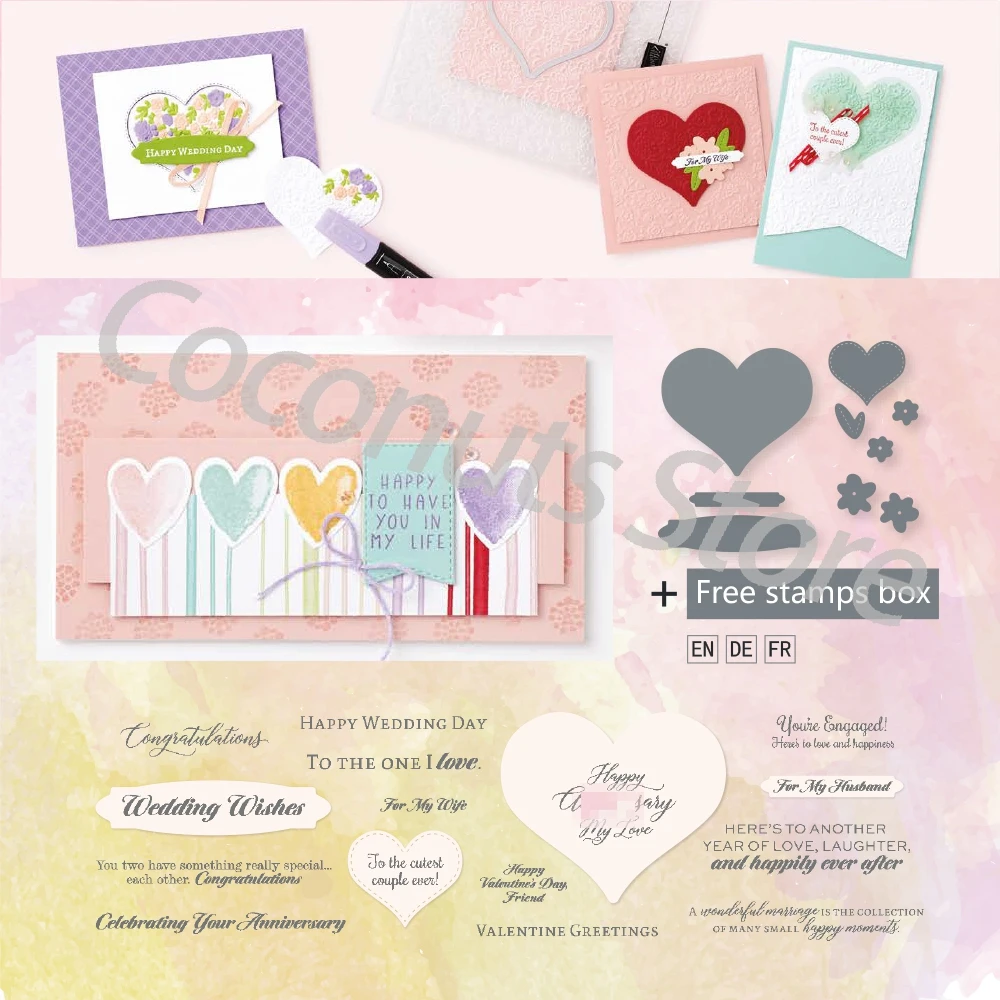 Love Friendship Metal Cutting Dies and Stamps For DIY Scrapbooking Paper Cards 