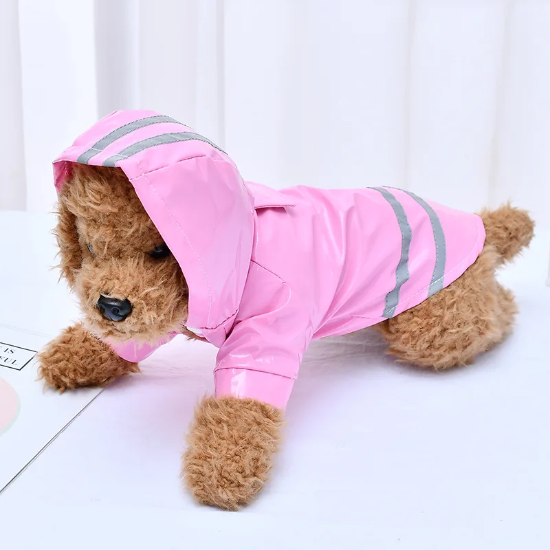 Мода Pet костюм "дождевик" Собака Щенок Одежда Куртка из искусственной кожи PU куртка плащ-дождевик с капюшоном