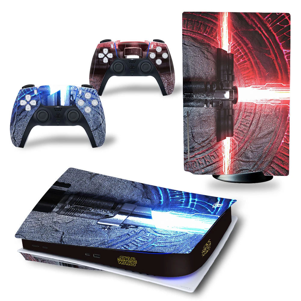Marvel Star Wars PS5 Disk Skin Sticker Decal Cover for PlayStation 5 Console and 2 Controllers PS5 Disk Skin Sticker Vinyl