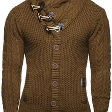 ZOGAA кардиган, свитер, пальто для мужчин, осенняя мода, Однотонный свитер, повседневный зимний теплый вязаный джемпер, мужской свитер, пальто размера плюс 3XL