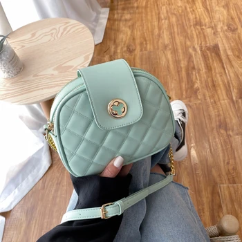 

Hot Fashion Lattice Women Handbag PU Leather Women Messenger Bags Solid Color Female Shoulder Bags Ladies Party Handbags Sac