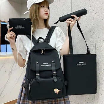 

2020 Fashion Canvas Backpack women shoulder bag anti-theft travel bag cute backpack kawaii school bag