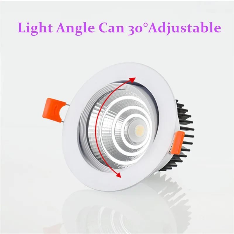 H79c3e8414c874be8a1cb711687387bafB Dimmable AC90V-260V 5W7W9W12W15W18W20W LED Downlights Epistar Chip COB Recessed Ceiling Lamps Spot Lights For Home illumination