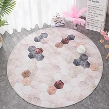 Круглый ковер для спальни, скандинавский ветер, компьютерное вращающееся кресло для учебы, напольный коврик для гардероба, прикроватный ковер для гостиной