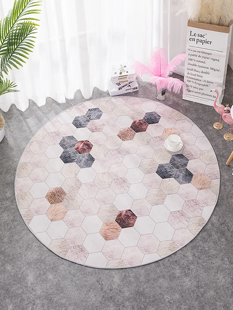 

Round carpet bedroom Nordic wind wind computer swivel chair study cloakroom floor mat bedside carpet living room