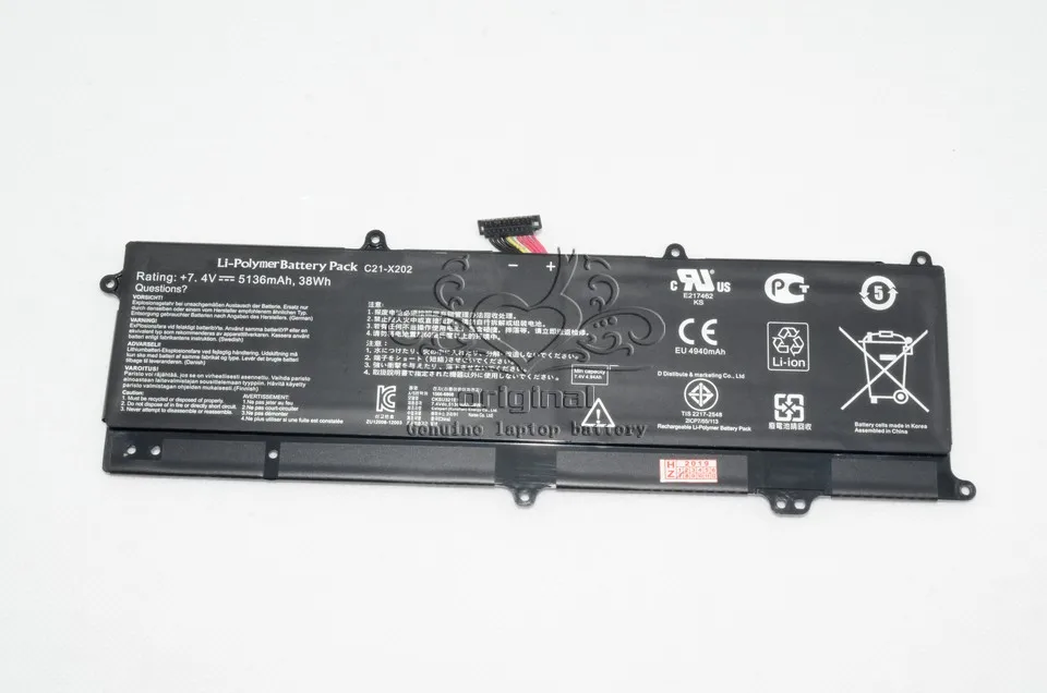 JIGU 7,4 В 38WH C21-X202 аккумулятор для ноутбука Asus VivoBook X201 серии X201E X201E R201E серии
