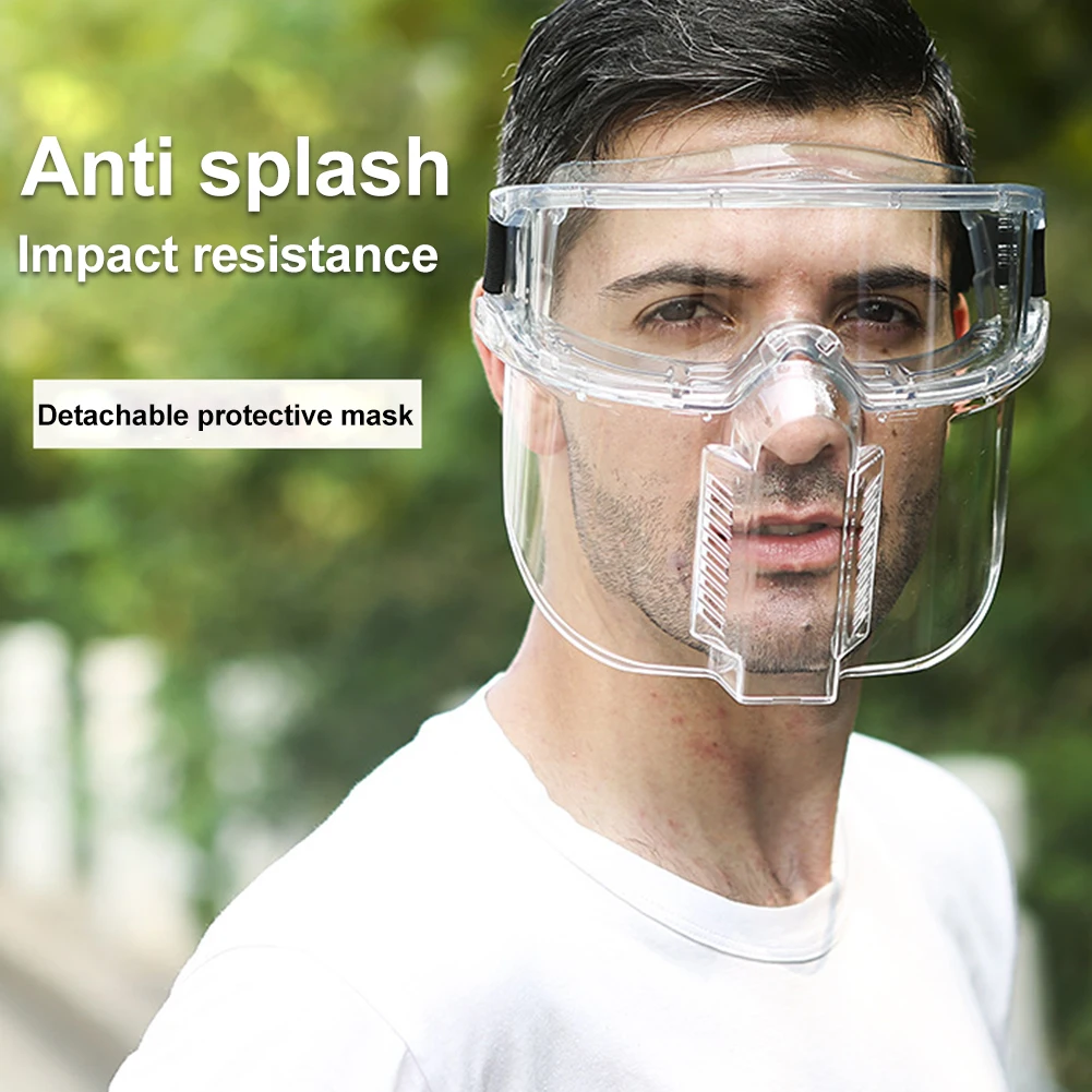 

Portable Workplace PC Full Face Dustproof Adjustable Anti Splash Visor Reusable Kitchen Outdoor Transparent Protective Mask