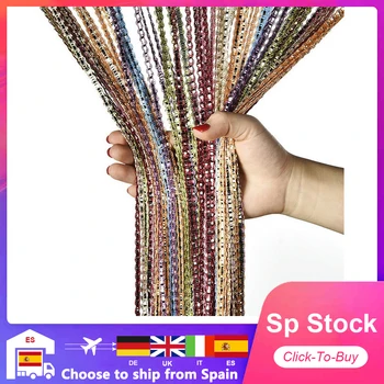 

100x200cm Shiny Tassel Line Curtains Living Room String Curtain Door Divider Drape Living Room Decor Valance Home Decoration
