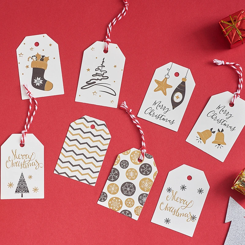 Merry Christmas Tags Labels Gifts Wrapping Paper Hanging Tags Santa Claus Paper Cards Xmas DIY Crafts Party memo