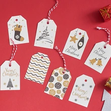Étiquettes de joyeux noël, papier d'emballage, à suspendre, cartes de père noël, bricolage, artisanat, mémo de fête