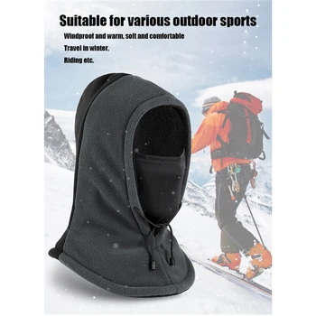 Winter Warm Fleece Balaclava Hoed Dubbele Laag Warme Fietsen Cap Winddicht Skiën Running Buiten Sport Caps Warm Houden
