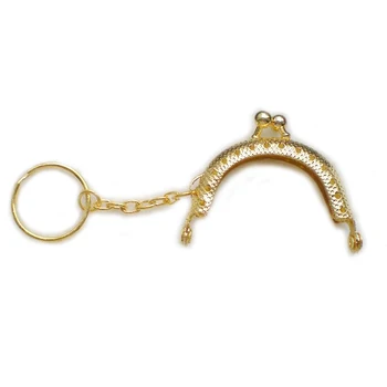 

Round Metal Purse Frame Handle for Clutch Bag Handbag with Keychain Making Kiss Clasp Lock Antique Bronze Gold Bags Hardware