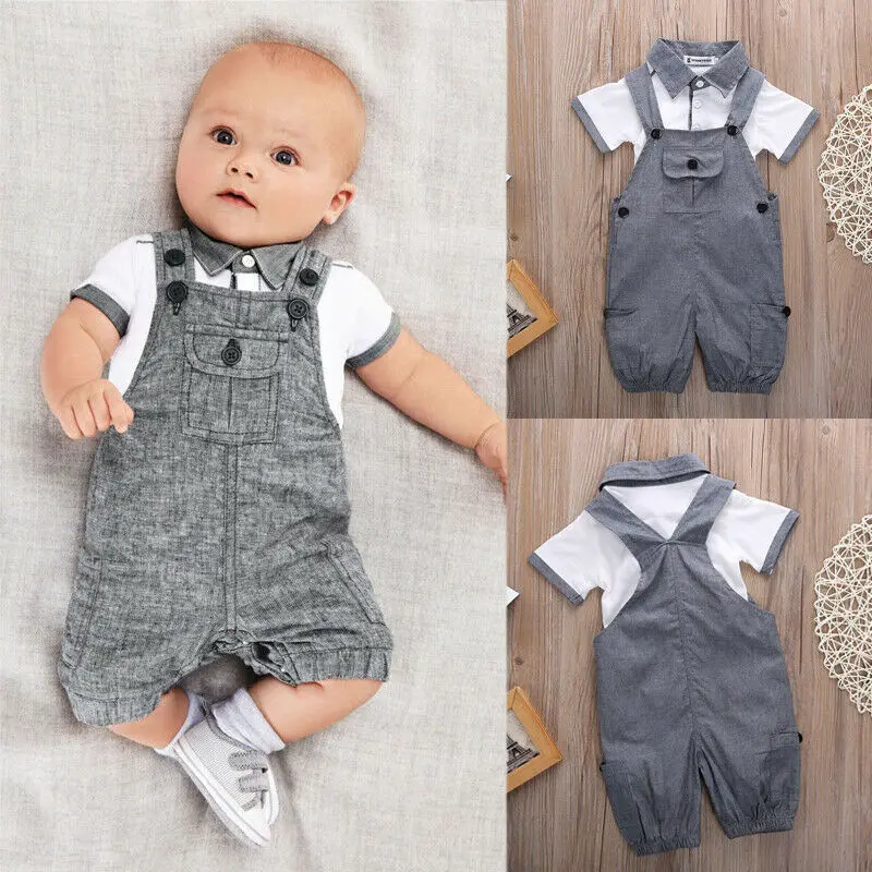 Новый комплект одежды из 2 предметов для маленьких мальчиков футболка малышей