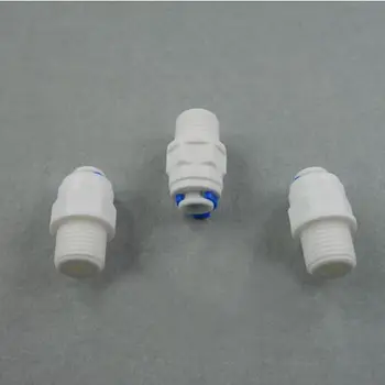 

1/4" Male Thread - 1/4" OD Tube PE Pipe Fitting Hose Straight Quick Connector Aquarium RO Water Filter Reverse Osmosis System