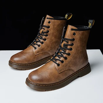 

Shoes Men Boots Martens Man Leather Shoes Fashion Ankle Boots Cowboy Waterproof Motorcycle Casual Coturno Botas Hombre