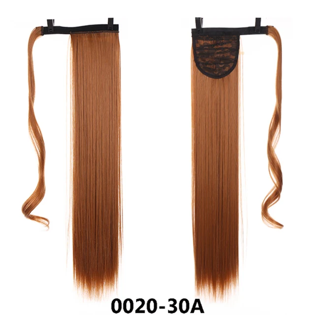 MSTN 24 Inches Long Synthetic Straight Ponytails for Women Natural Clip In Ponytail Hair Extension Hairpieces Blonde Fake Hair 0020-30A