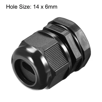 

uxcell PG21 Cable Gland 6mmx14mm Wire Hole Waterproof Nylon Joint with Washer PG21 6mmx14mm 5pcs