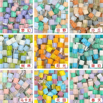 

300 PCS Mix Color Glass Mosaic Tiles Mosaic Stones Glass Pebbles Children Puzzle Art Crafts Material DIY Mosaic Making