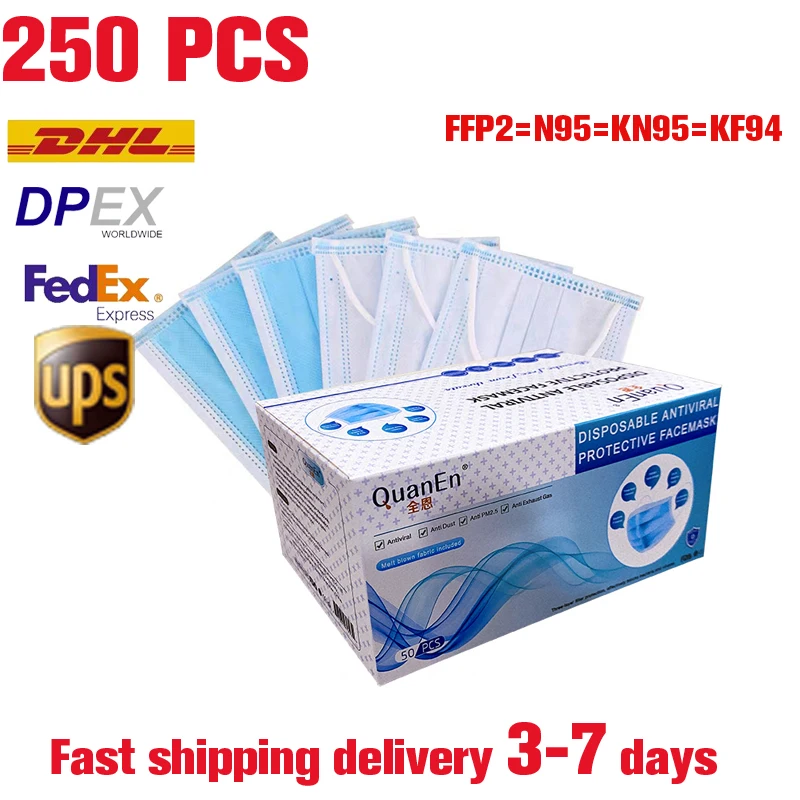 

Fast shipping delivery 3-7 days One Time mask Protection Class FFP2 N95 KN95 KF94 Anti pollution mask disposable Mask Earloop