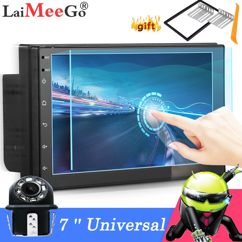 Универсальная Автомагнитола 2 Din 7 дюймов GPS навигация Bluetooth Mirror link Android Wi Fi FM USB