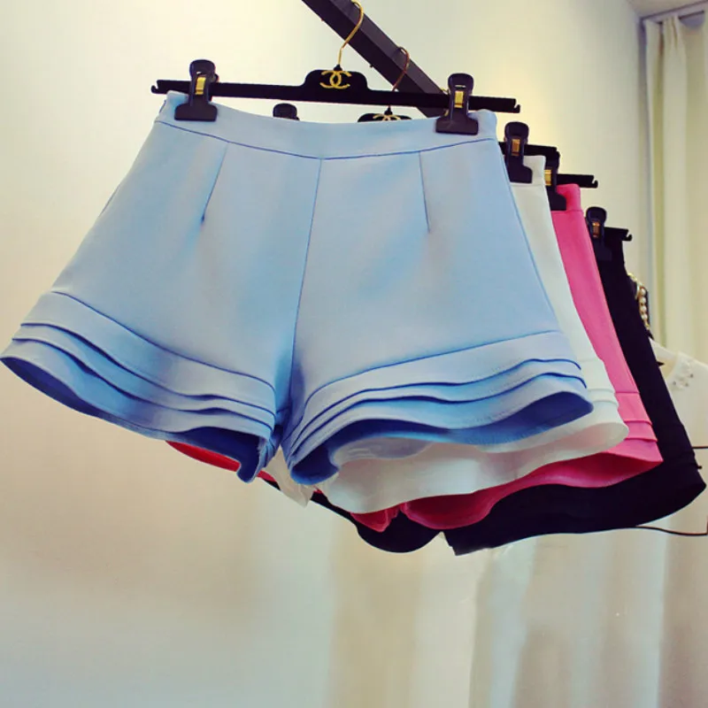 

Ladies Hot Pants 2020 Spring Summer New Korean-style Retro Debutante Flounced Wide-Leg Short Slimming Hot Pants A- Line Pants