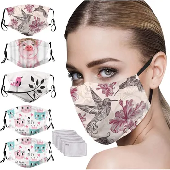 

Mondkapjes Face Mask Washable Reusable Floral Print Chinese Style Breathable Mask With Filter Adjustable Dustproof Mask Mascarar
