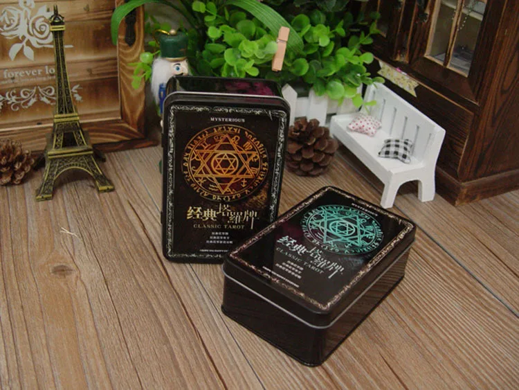 

Classic Mysterious Tarot Board Game Cards Chinese/English Edition for Astrologer with Metal Box