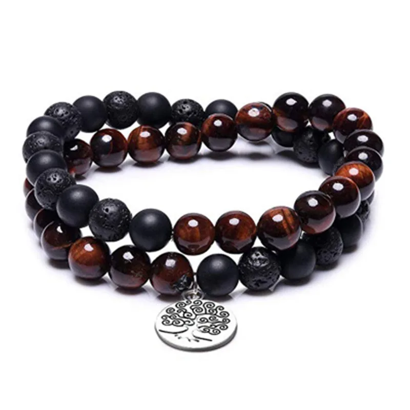 Браслеты из натурального камня чакра браслет с деревом жизни Mala Beads Reiki