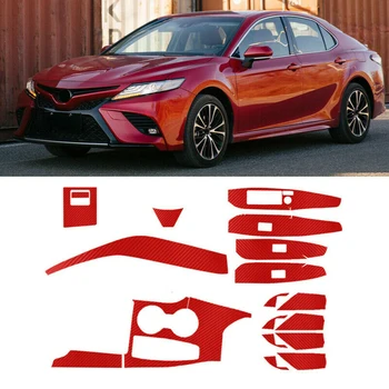 

1Set Sticker Sticker 5D Red Carbon Fiber Fit For Toyota Camry 2018-2020 Stickers