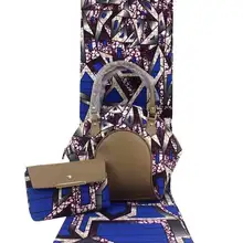 Лидер продаж два воск и сумочек в тон, «матч 6 ярдов Африканский воск ткань высокое качество 3 шт./компл. вощенные африканские женские сумки из натуральной кожи! YF1025