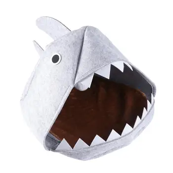 

1Pc Dog Bed Warm Cartoon Shark Design Soft Cozy Pet Bed for Pets Dogs Kitten Puppy