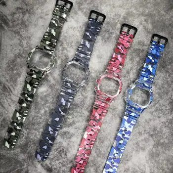 

For casio Watch G-SHOCK GW5600 5035 DW5 Watch band Silicone Transparent Camouflage Rubber Replace Wristwatch Band Sports Straps