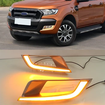 

1Pair for Ford Ranger T6 Update 2015 2016 2017 2018 LED DRL Daytime Running Light Daylight turn Signal lamp car Styling light