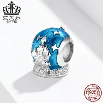 

Blue Diy 925 sterling silver original letter beads natural stone for jewelry making Fit pandora charms bracelet