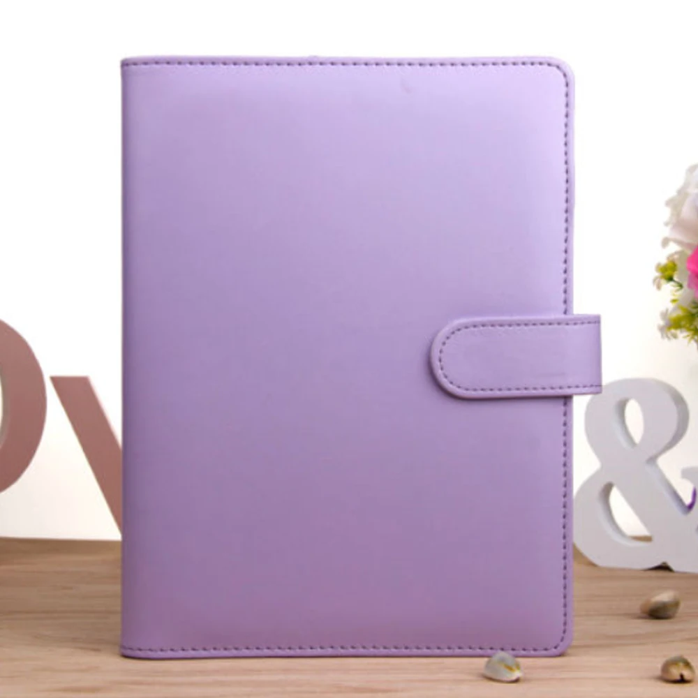 Purple Чехол для блокнота, кольцо, переплет, обложка A5, лист, Обложка для документов, офисные принадлежности, записывающий кейс, записывающая книжка, универсальный дневник - Цвет: Purple