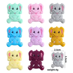35*25mm 10pc/lot Elephant Baby Silicone Teething Beads Toy for Pacifier Chain Necklace  Accessories Teether Oral Care BPA Free