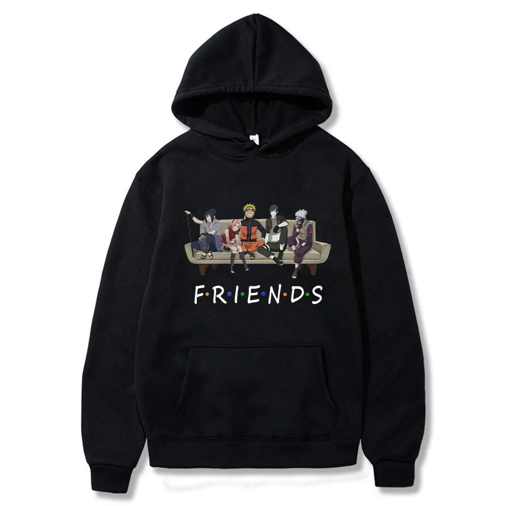 

2020 New Unisex Fashion Japanese Anime Uzumaki Naruto Friends Letter Printed Hoodies Cozy Tops Pullovers Clothes Men Sweatshirt