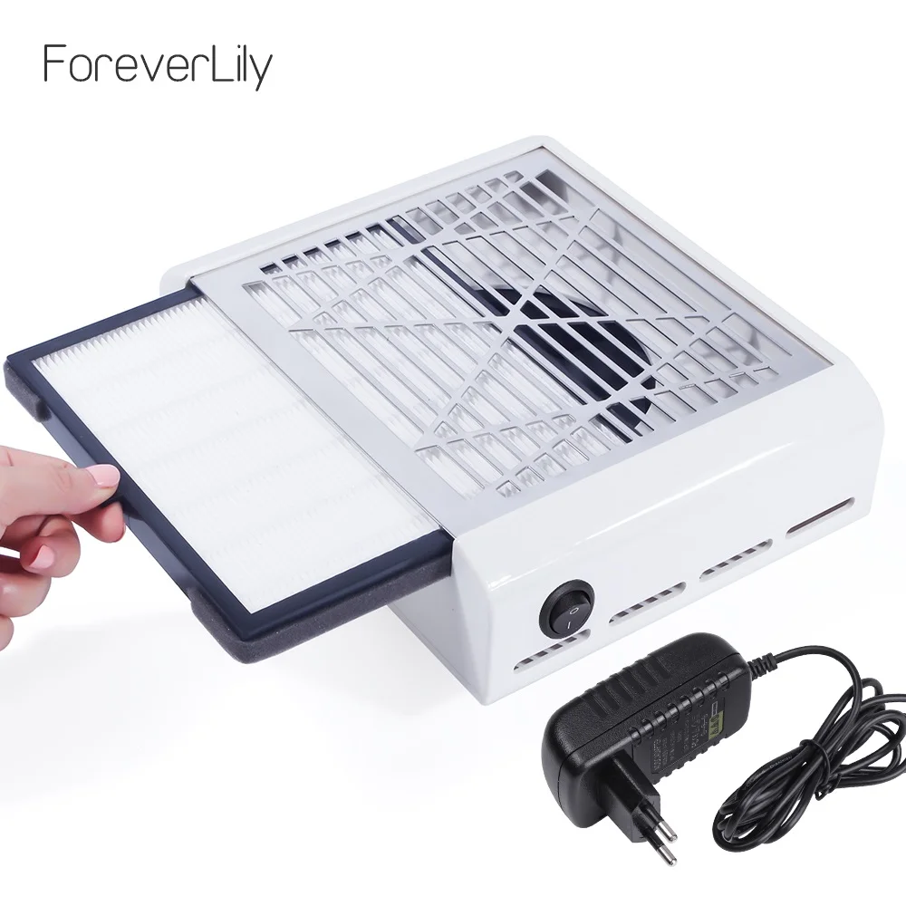  foreverlily 40W New Strong Power Nail Dust Collector Nail Fan Art Salon Suction Dust Collector Mach